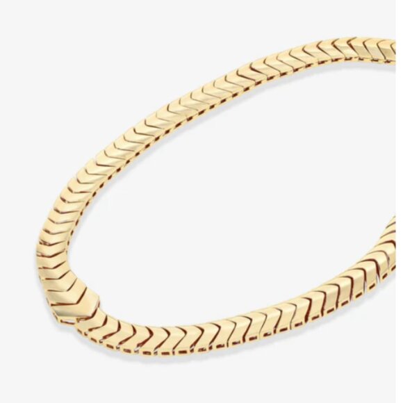 Melinda Maria Serpent Herringbone Collar Gold - Picture 1 of 4